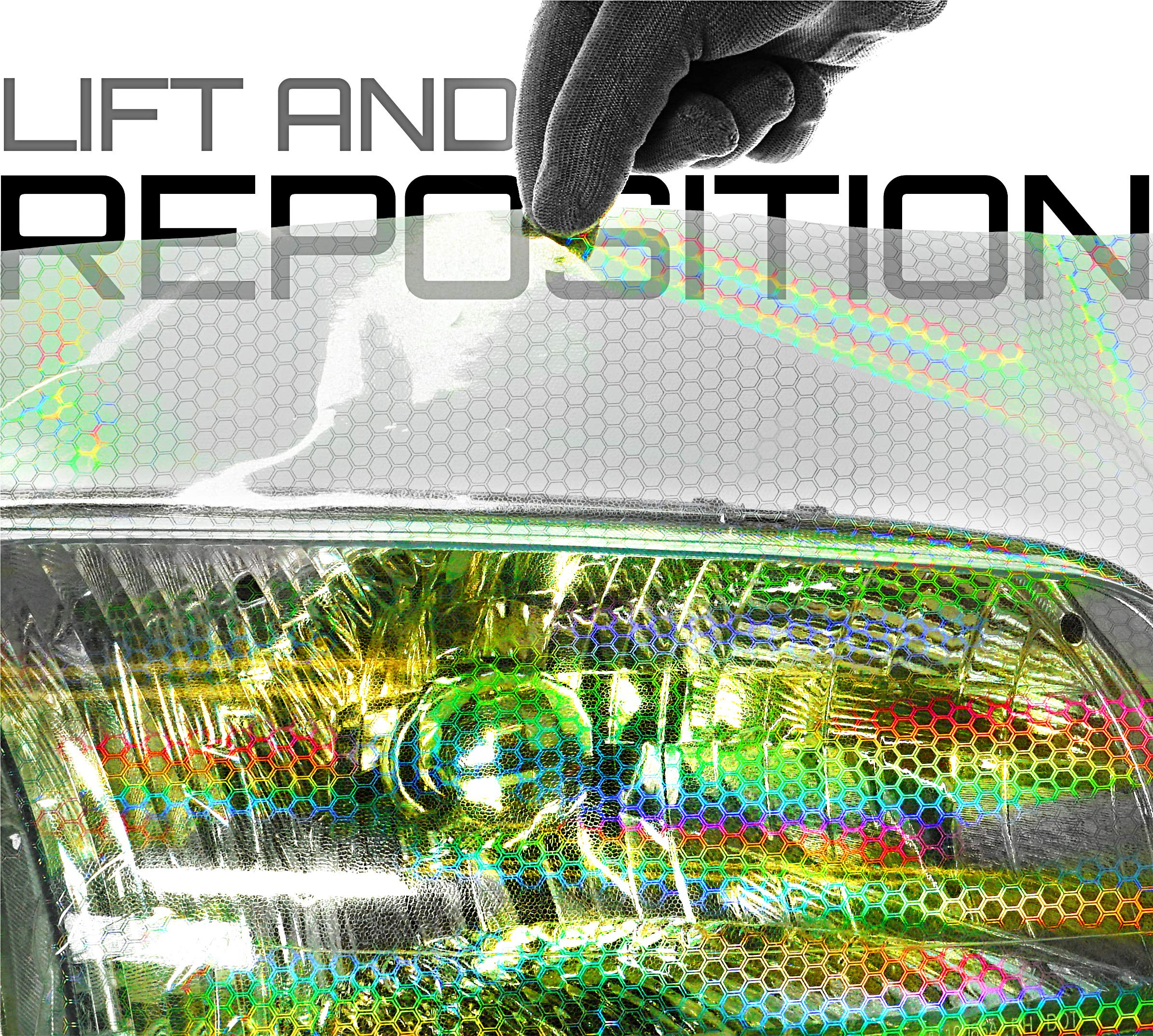 VViViD Bio HEX+ Air-Tint Headlight Vinyl Roll, 17.9" x 60", Clear Large Pattern, Durable Vinyl Material