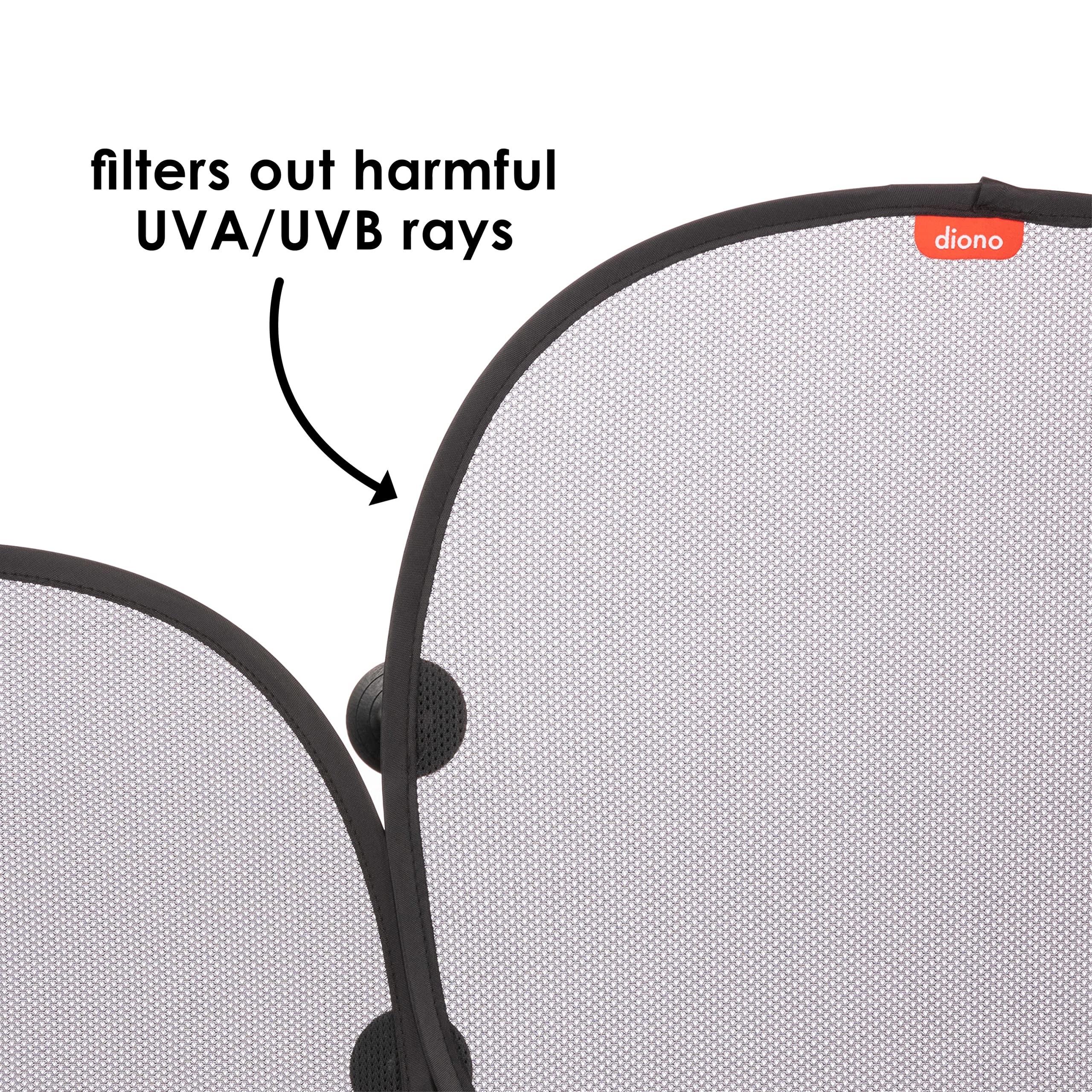 Diono Sun Stoppers Car Window Shades 2 Pack, Car Sun Shade For Side Window With Suction Cups, Blocks Sun Glare Uv Rays Perfect F