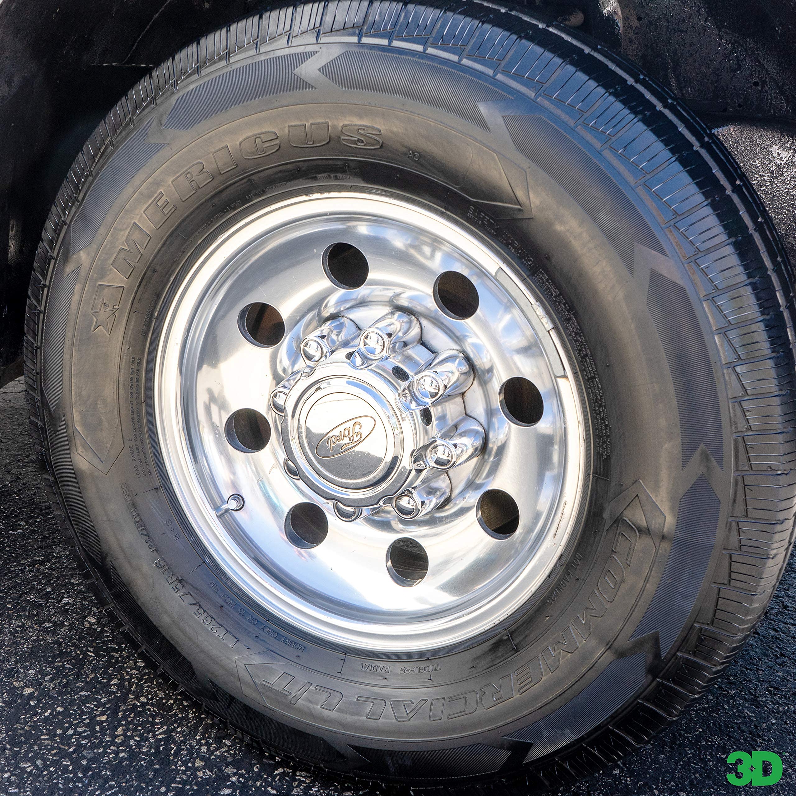 3D Ultra Protectant Tire Shine Spray - Water-Based High Gloss Dressing, UV Protection, 16 oz, No Sling, Made in USA