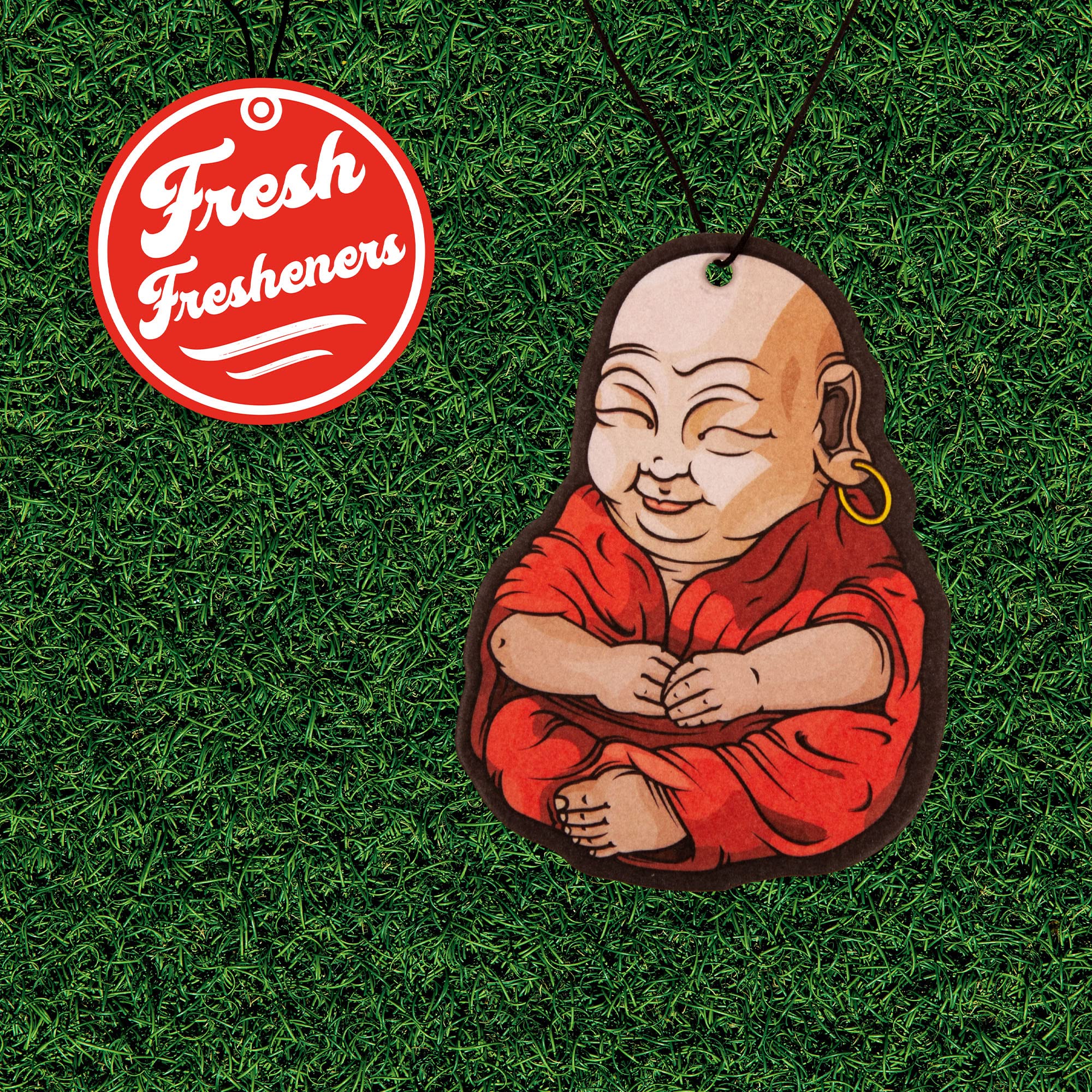 Buddha Car Air Freshener 3 Pack Scented With Essential Oils By Fresh Fresheners (3 Pack, 3 Scents)