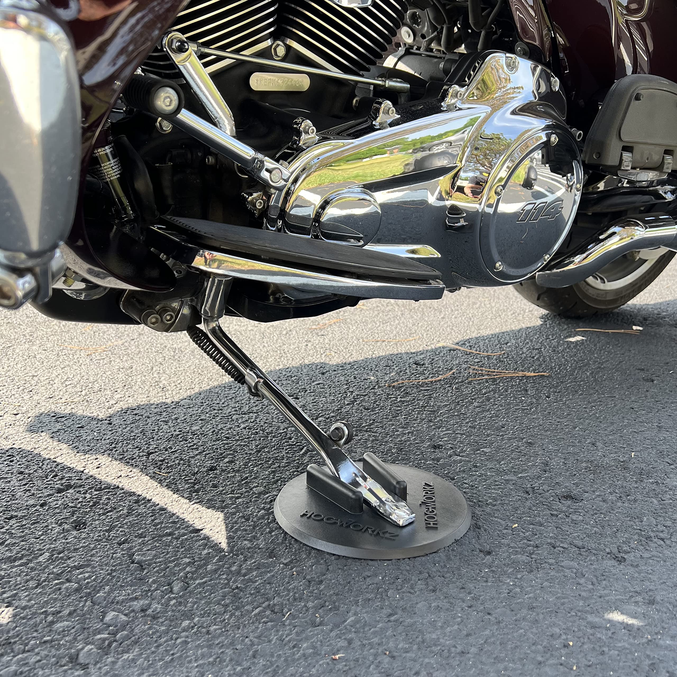 Hogworkz Jiffy Stand Coaster Kickstand Pad Compatible with Harley Davidson Motorcycle Street Glide Road King Electra Glide Road