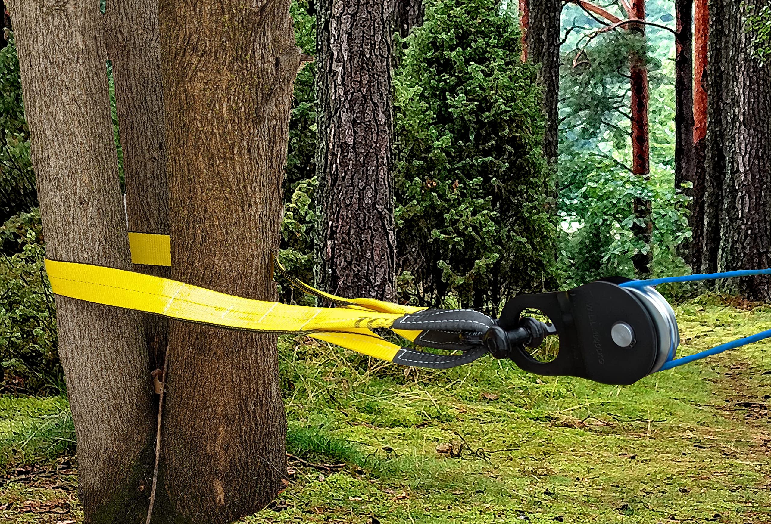 Tgl 3 Inch, 8 Foot Tree Saver, Winch Strap, Tow Strap 30,000 Pound Capacity Yellow