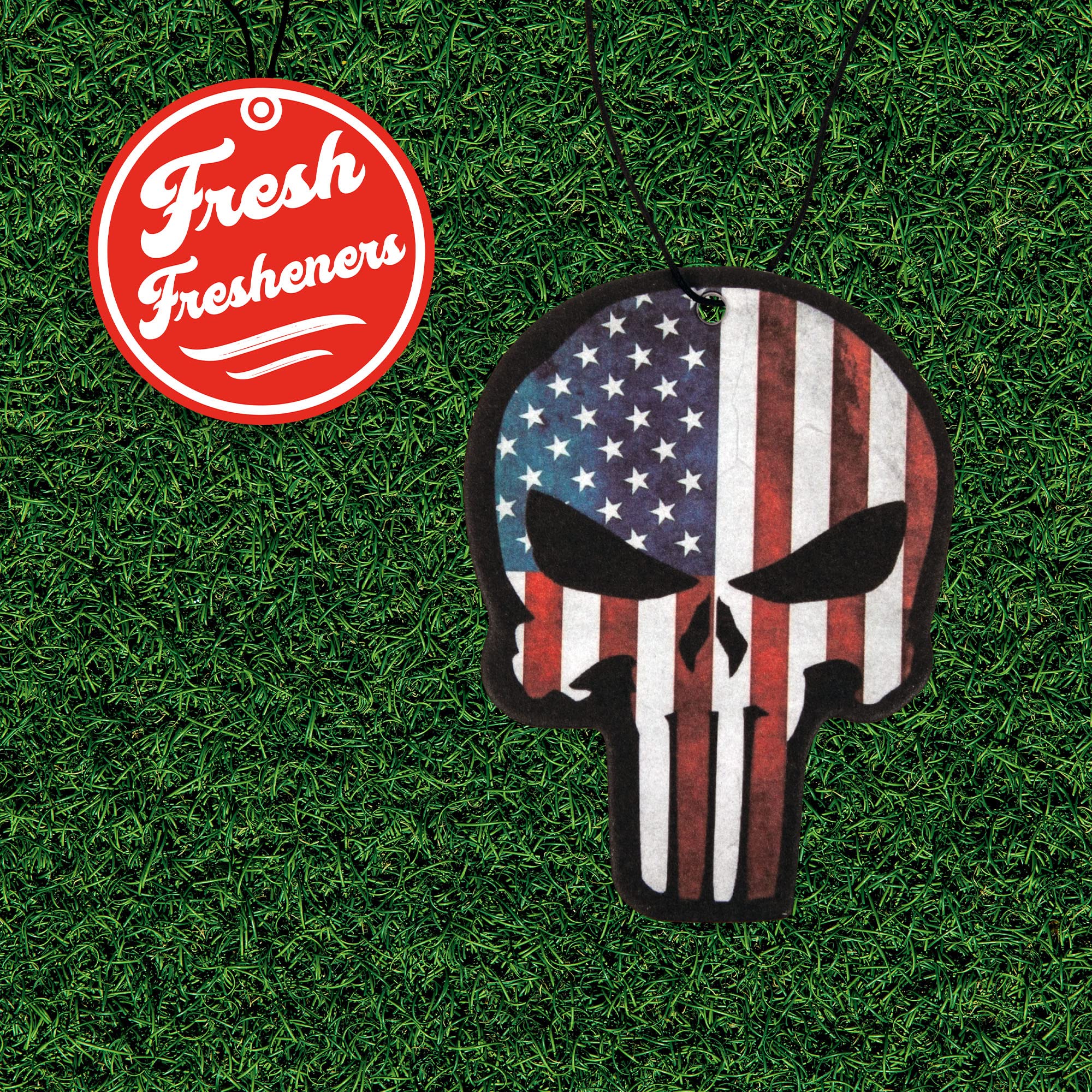 Fresh Fresheners Cute Funny Car Air Fresheners 4-Pack (Punisher Skull)