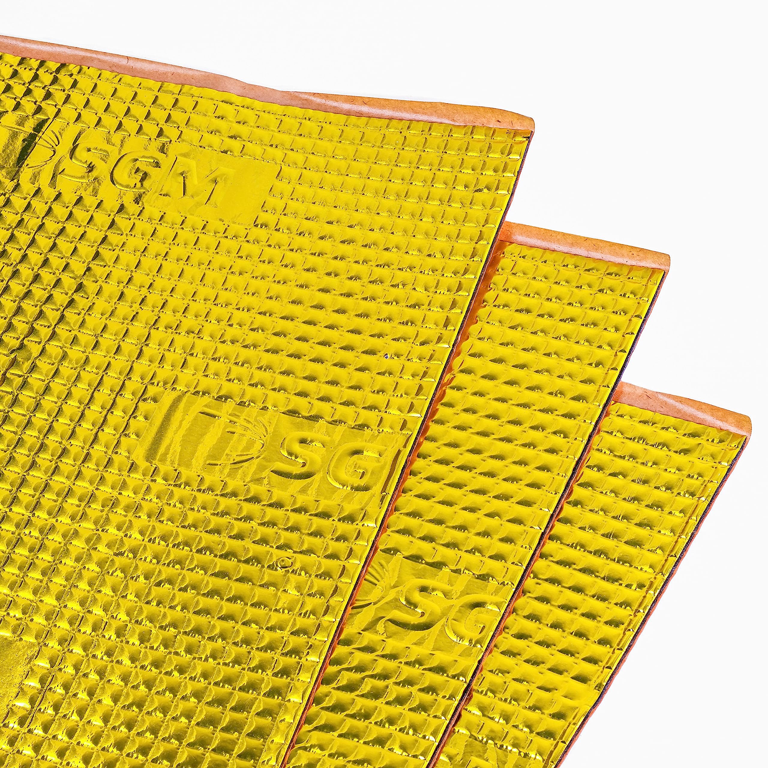 SGM Gold 80mil 10 sqft Car Sound Deadening Mat, Automotive Sound Deadener, Self Adhesive Butyl Car Sound Deadening Material, Aud