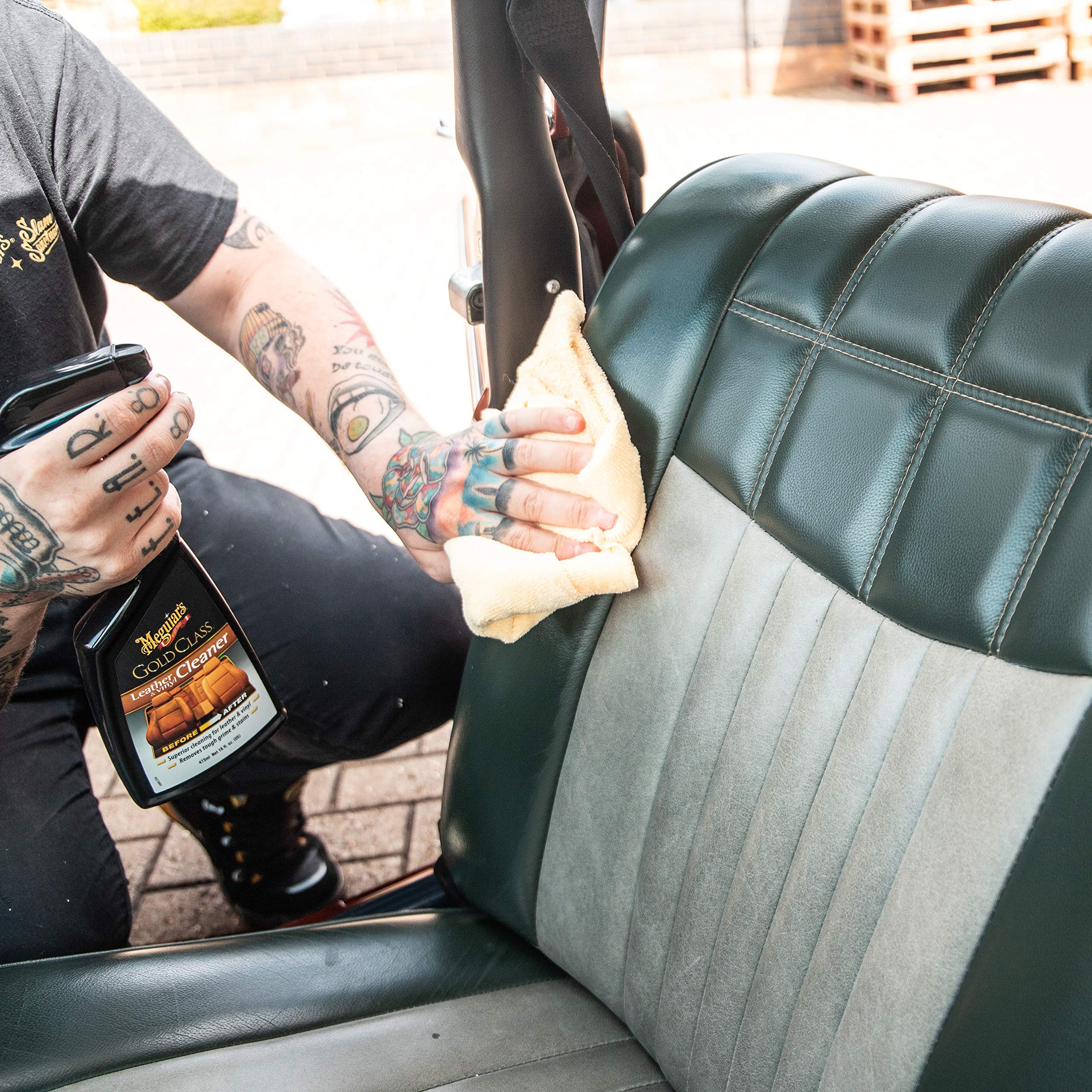Meguiar'S Gold Class Rich Leather & Vinyl Cleaner - 16 Oz Spray Bottle