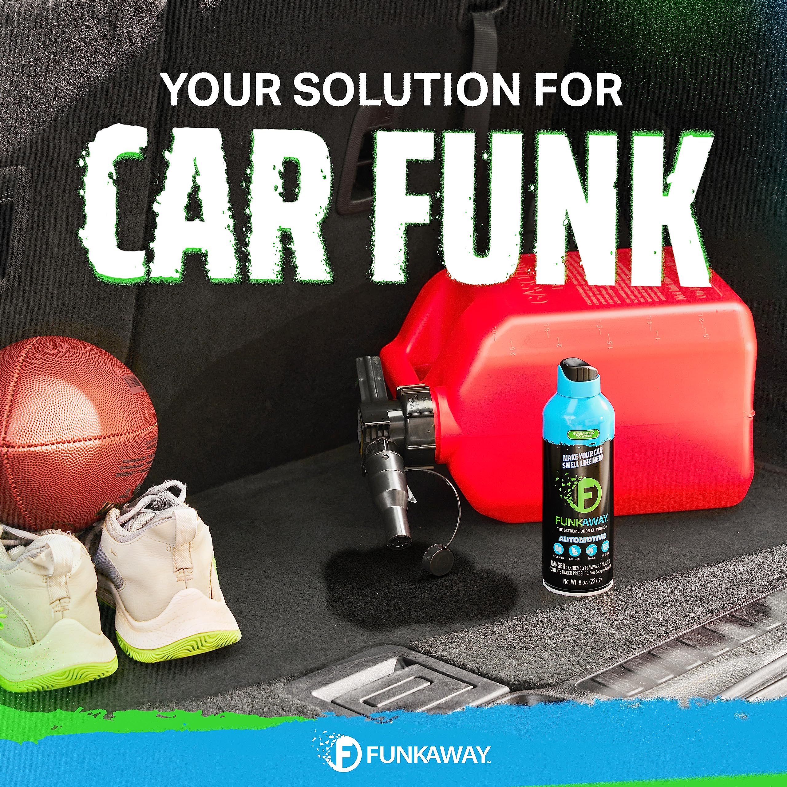 FunkAway Automotive Aerosol Spray, 8 oz., 6 Pack, The Extreme Odor Eliminator for Cars, SUVs, Trucks, RVs and Boats, Make Your C