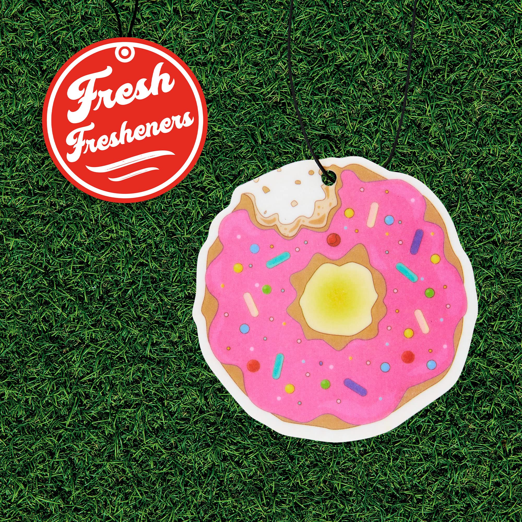 Donut Car Air Freshener 4 Pack Scented With Premium Oils By Fresh Fresheners