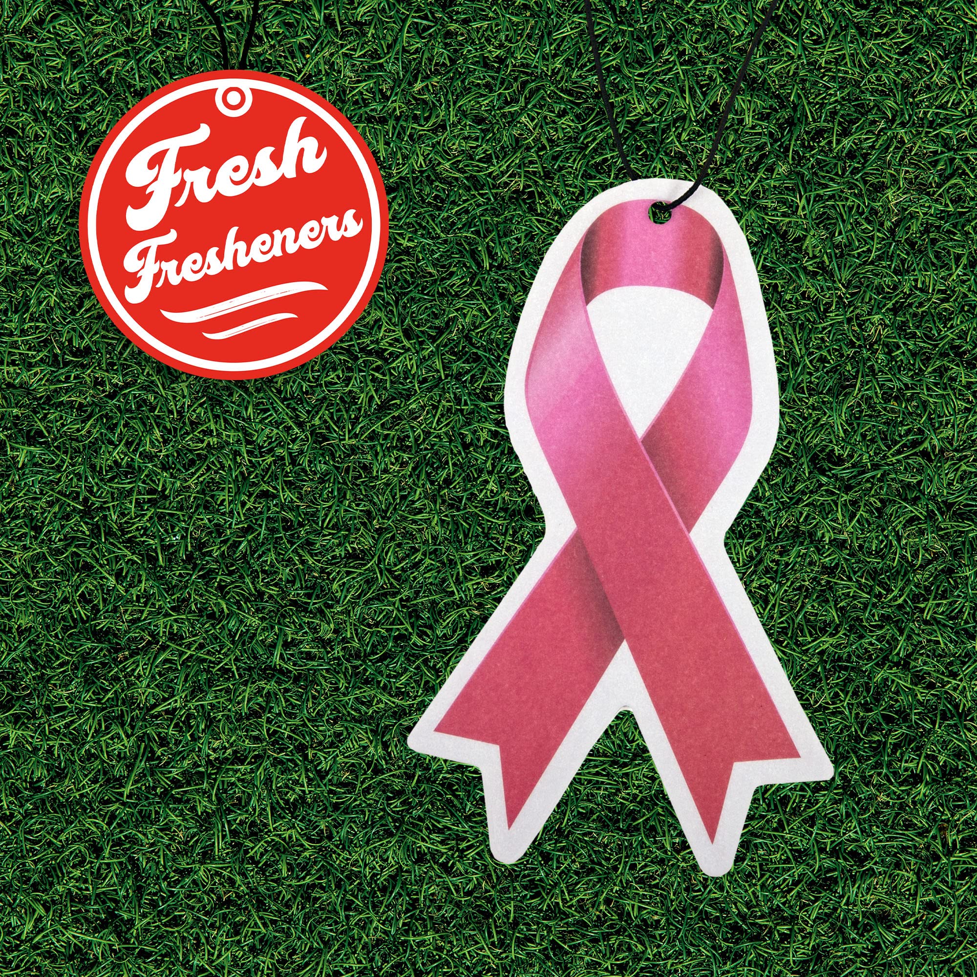 Fresh Fresheners Cute Funny Car Air Fresheners 4-Pack (Breast Cancer Ribbon)