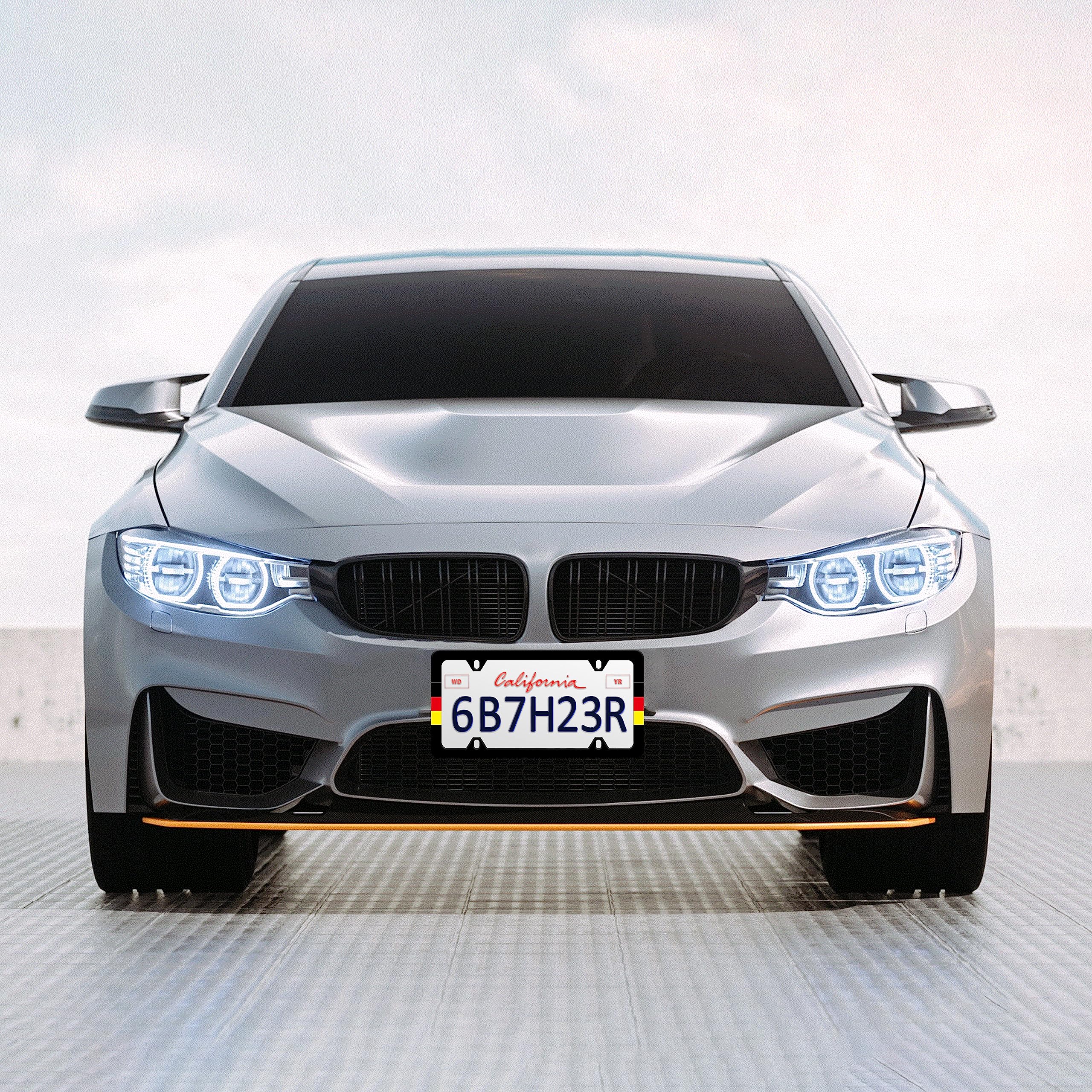 German Flag License Plate Frame Germany License Plate Frames Personalise Stainless Steel Funny Design Compatible with Standard L