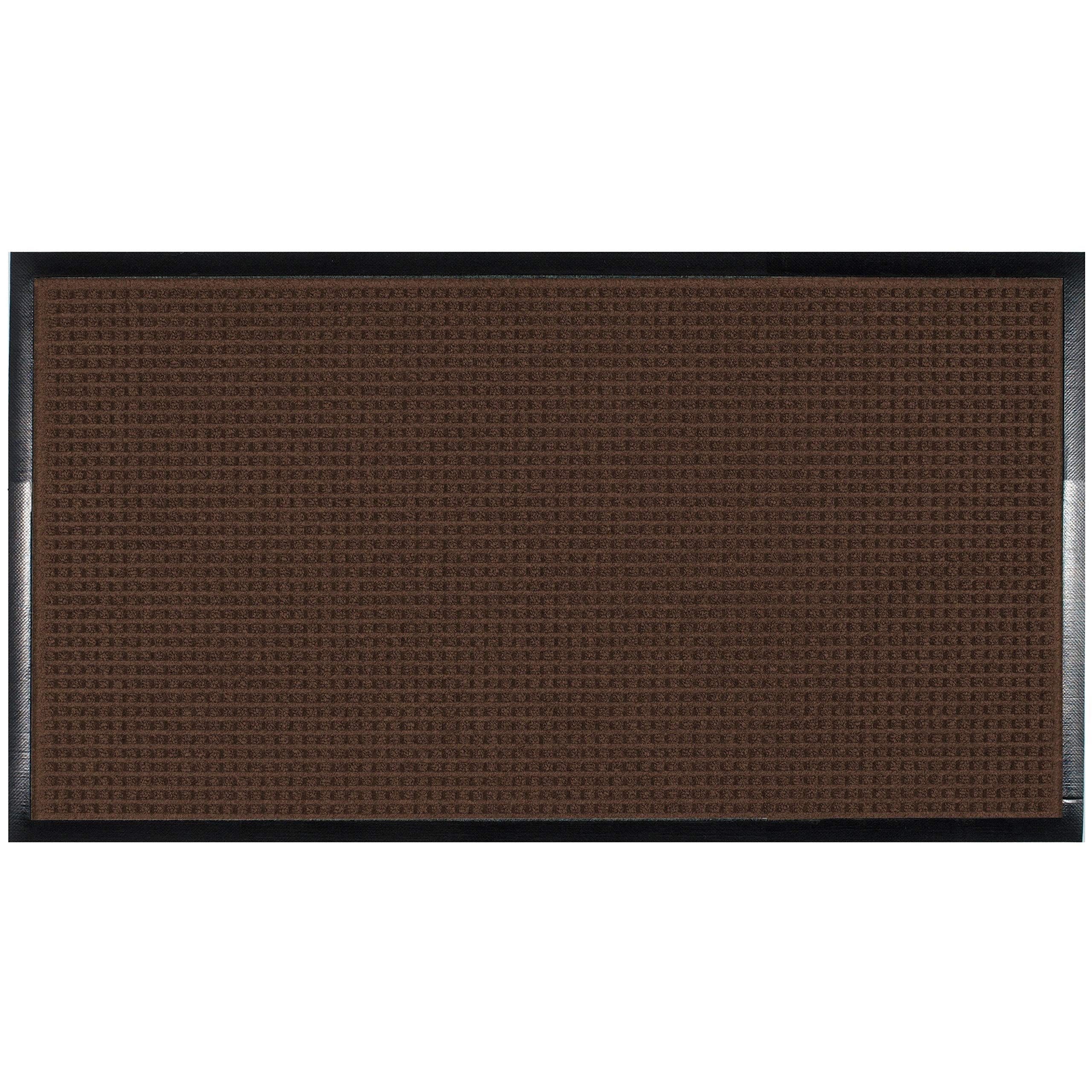 Guardian WaterGuard Indoor/Outdoor Wiper Scraper Floor Mat, Rubber/Nylon, 4'x8', Brown