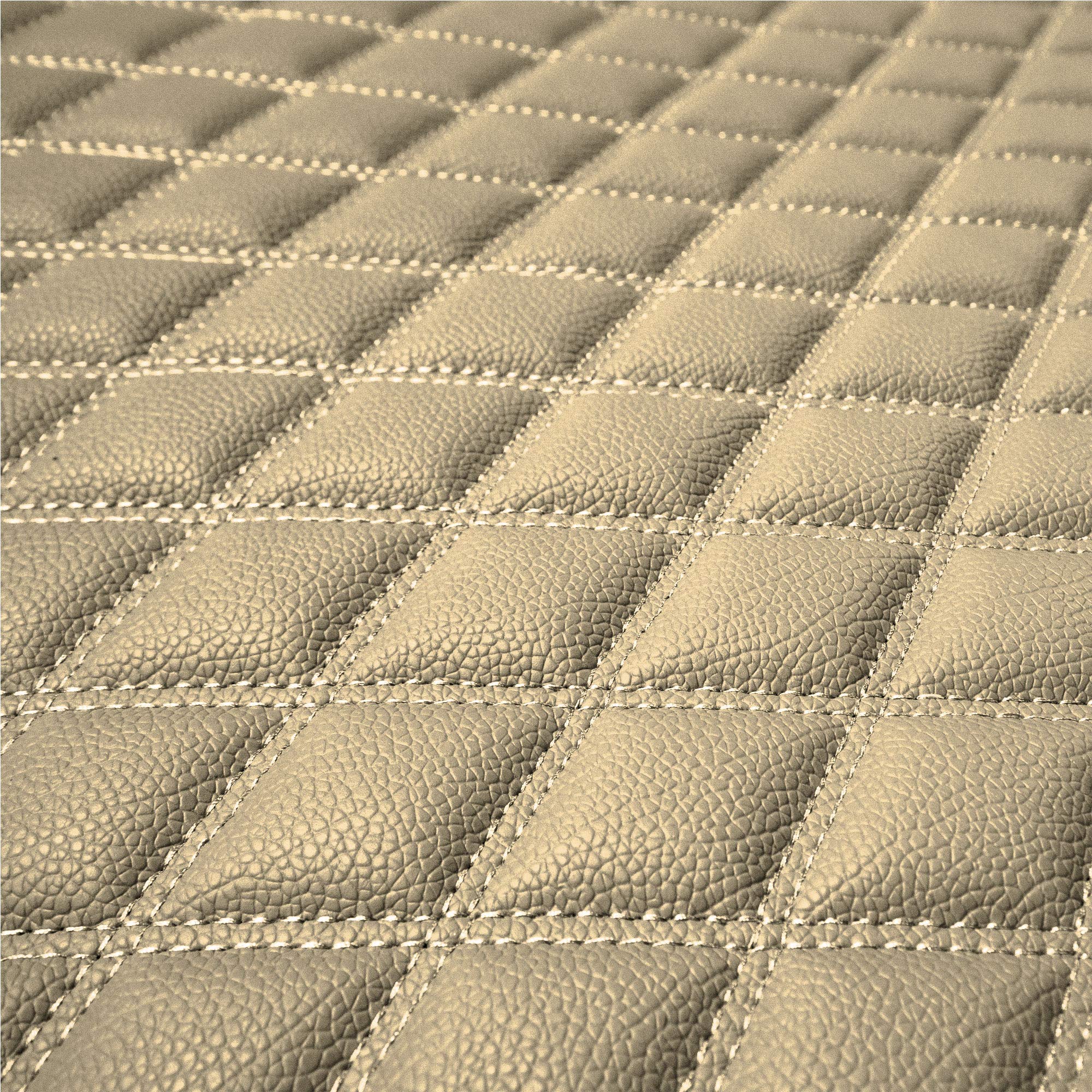 Fh Group F16501Beige-14 Deluxe Heavy Duty Faux Leather Diamond Pattern Multi-Purpose Beige Automotive Cargo Liner Fits Most Cars