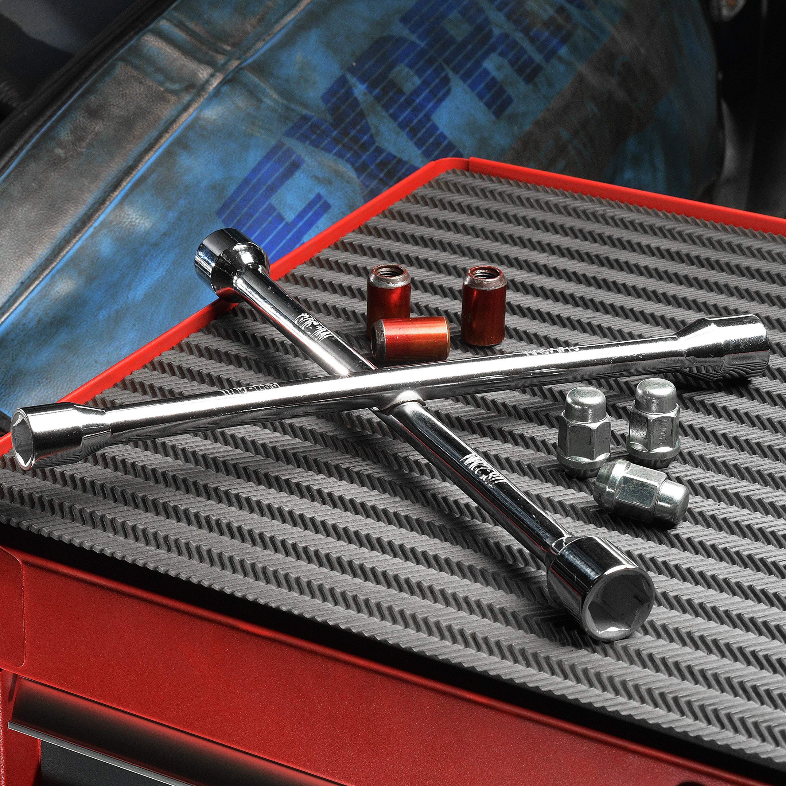 EPAuto 14" Heavy Duty Universal Lug Wrench, 4-Way Cross Wrench, Chrome, Carbon Steel, Model ST-001-1