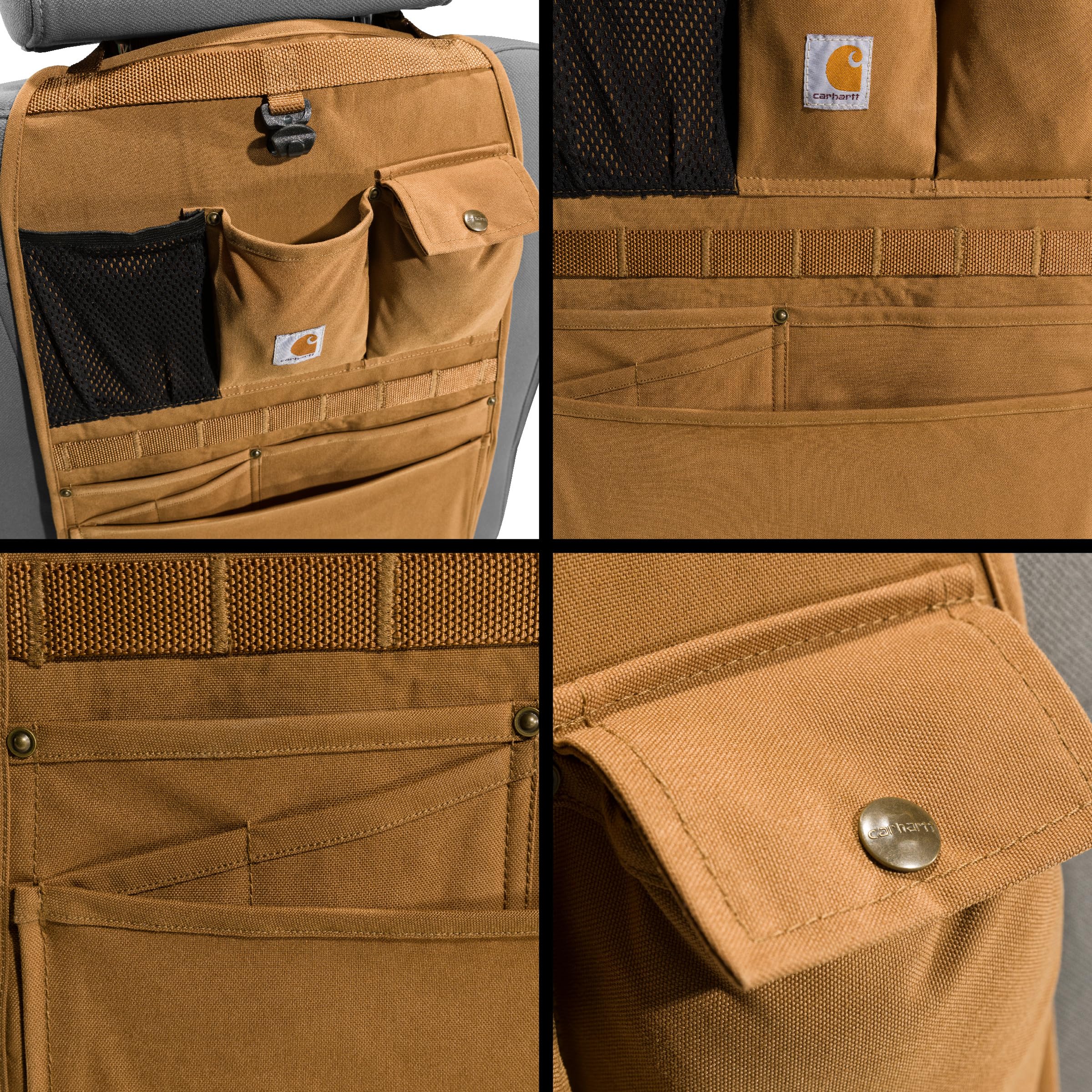 Carhartt Universal Nylon Duck Seat Back Organizer, Gravel