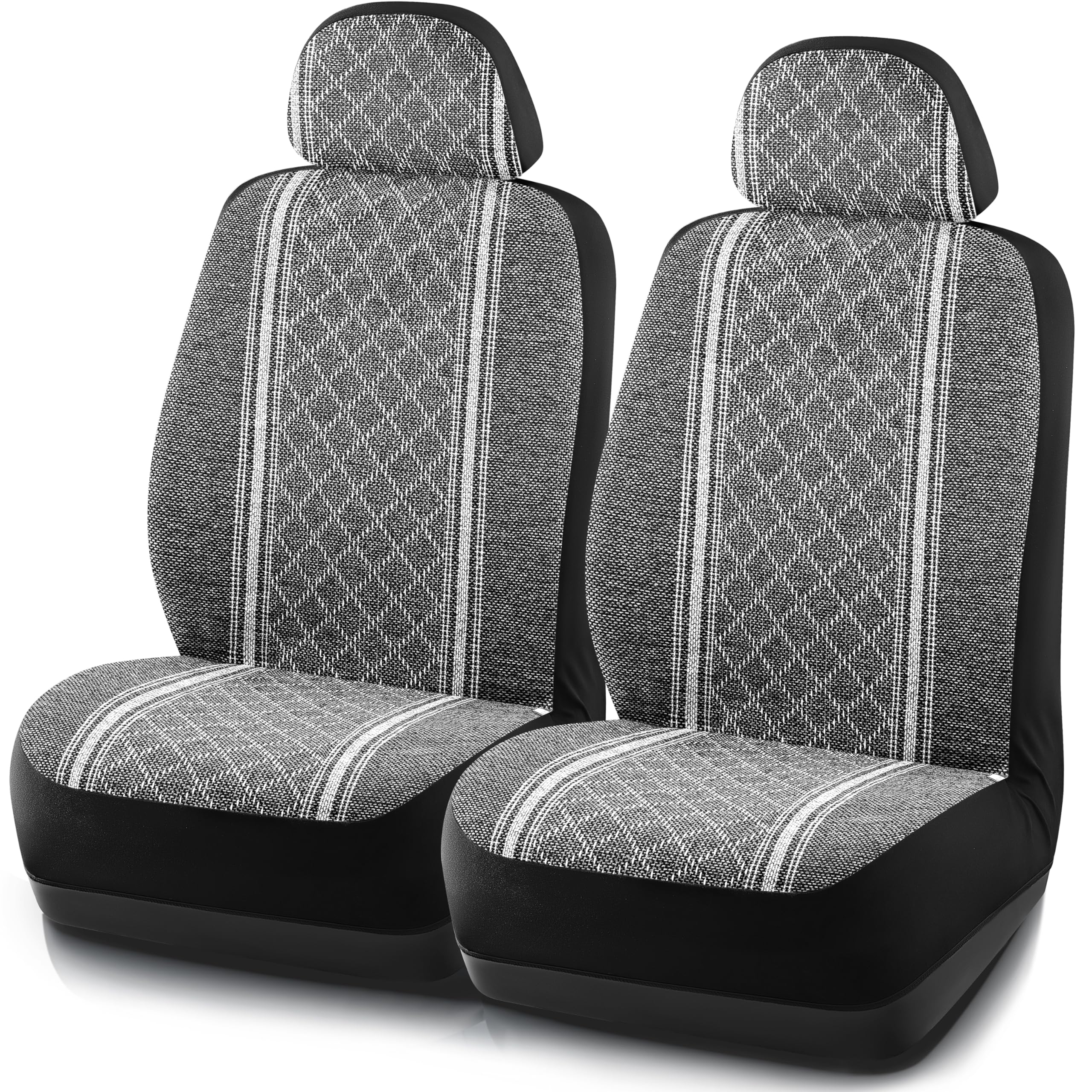 Road Comforts Baja Blanket Seat Covers Gray Diamond Bucket Seat Covers Low Back - Jacquard Fabric, Airbag Compatible, Universal