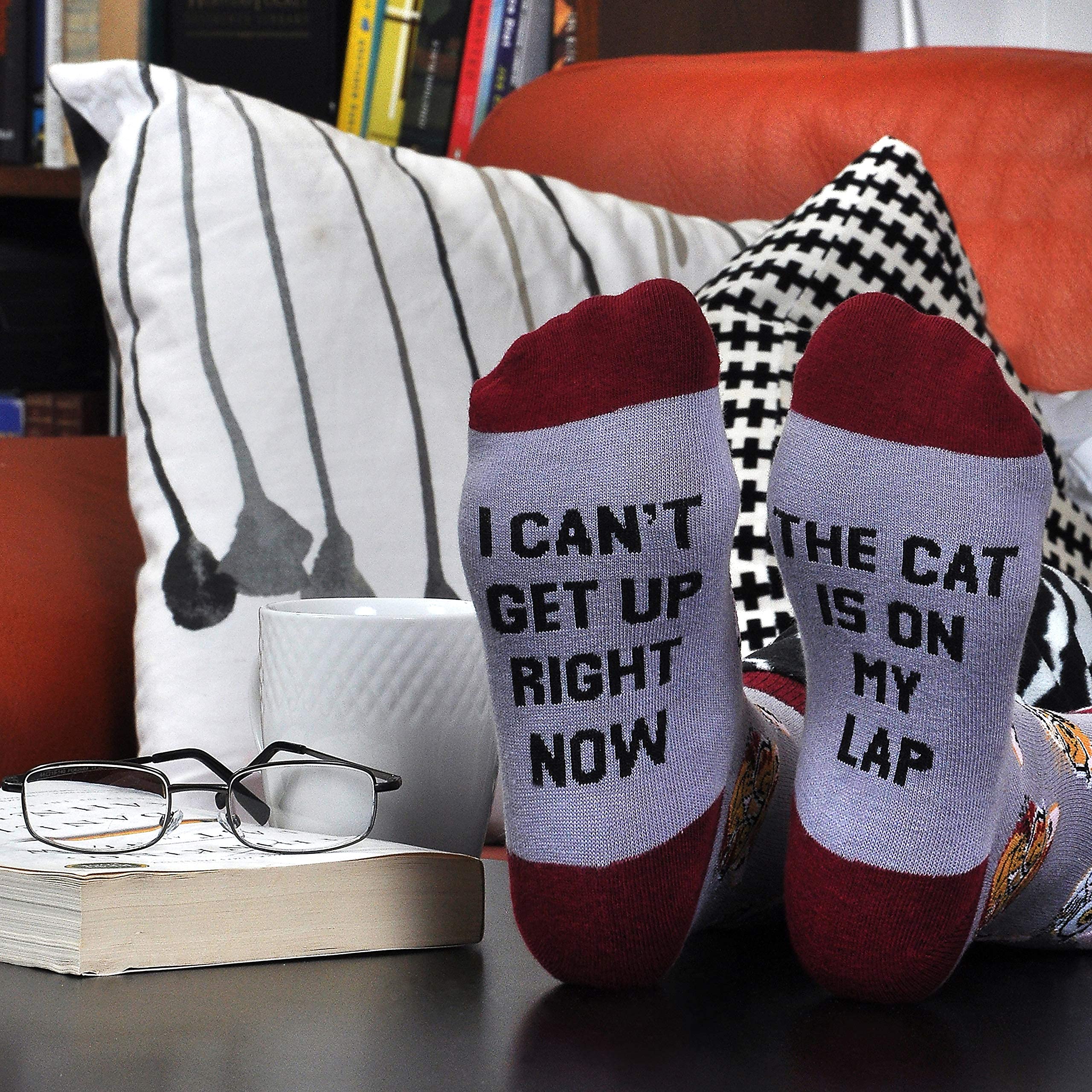 Cavertin Women's Cat Lover Novelty Socks Gift Box - One Size, Fun Designs for Dog Moms, Book Lovers, Llama, Unicorn, Sloth, Corgi