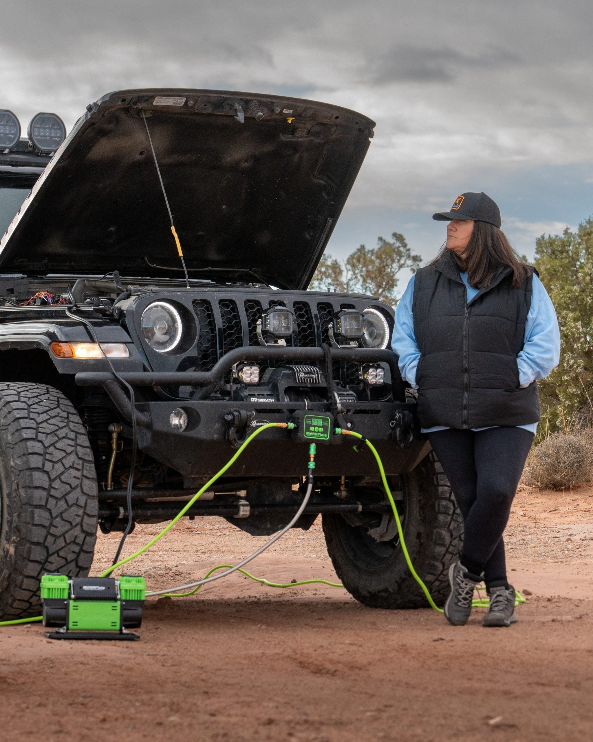 MORRFlate Braided Air Hub Quad 125 Hoses (4 Tire, 125" wheelbase)
