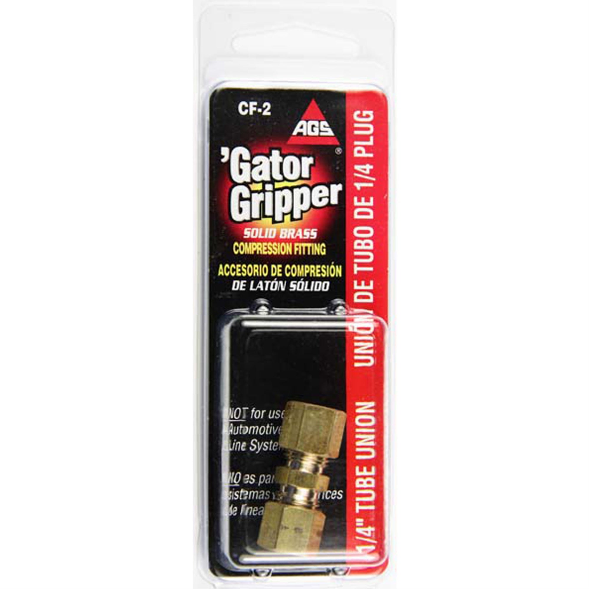 Ags Automotive Solutions Brass Compression Union, 1/4, 1/Card