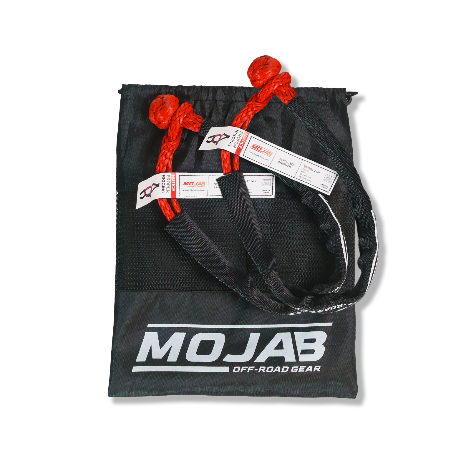 Soft Shackle 1/4'' x 24'' with sleeve and bag (Set of 2 Shackles) (Lifetime Warranty)
