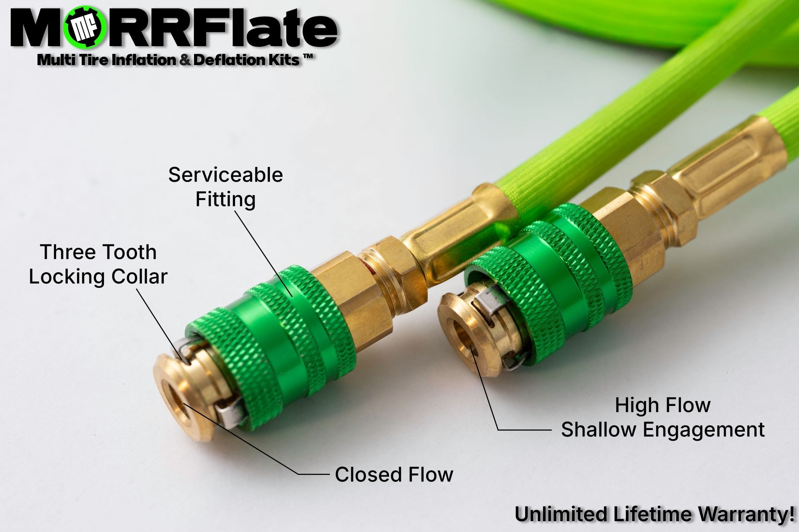 MORRFlate Braided Air Hub Mega Hoses (4-6 Tire, 200" wheelbase)