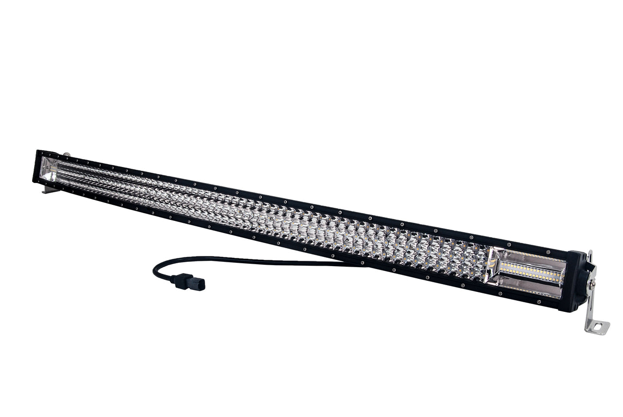 Curved TSeries 50 inch OZUSA Triple Row LED Light Bar Flood + Spot Beam with Security Hardware Kit Offroad 4x4 SUV Truck