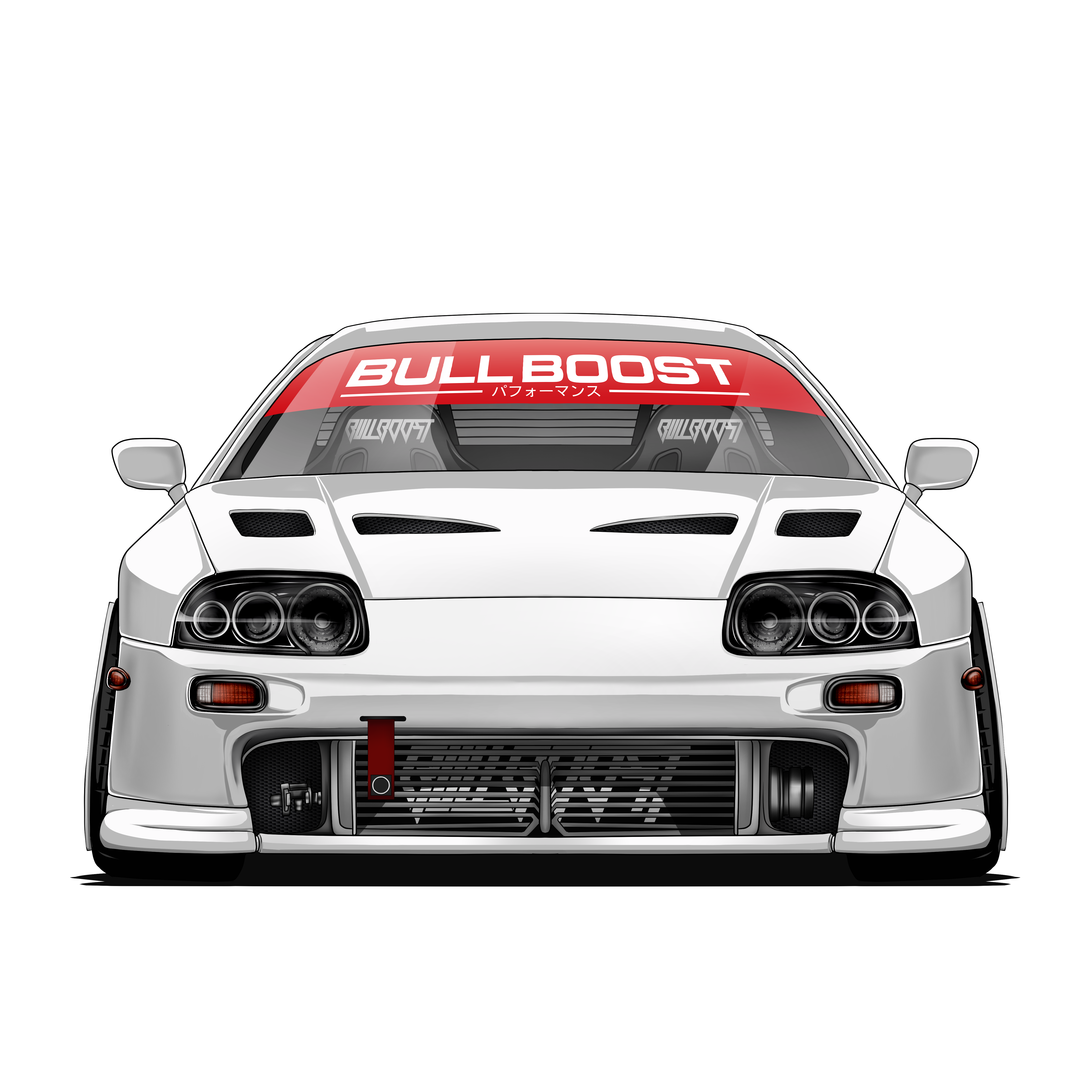 Bull Boost Vinyl Window Banner - Modern