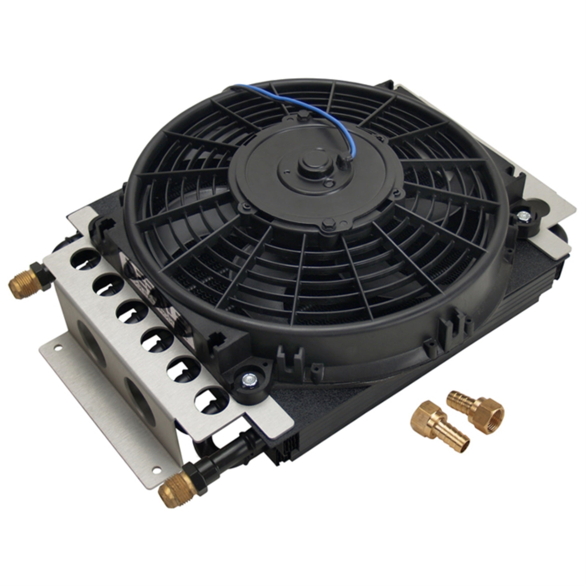 ElectraCool Remote Engine Oil Cooler: Fan Mounted; 16 Pass; AN8 Inlets