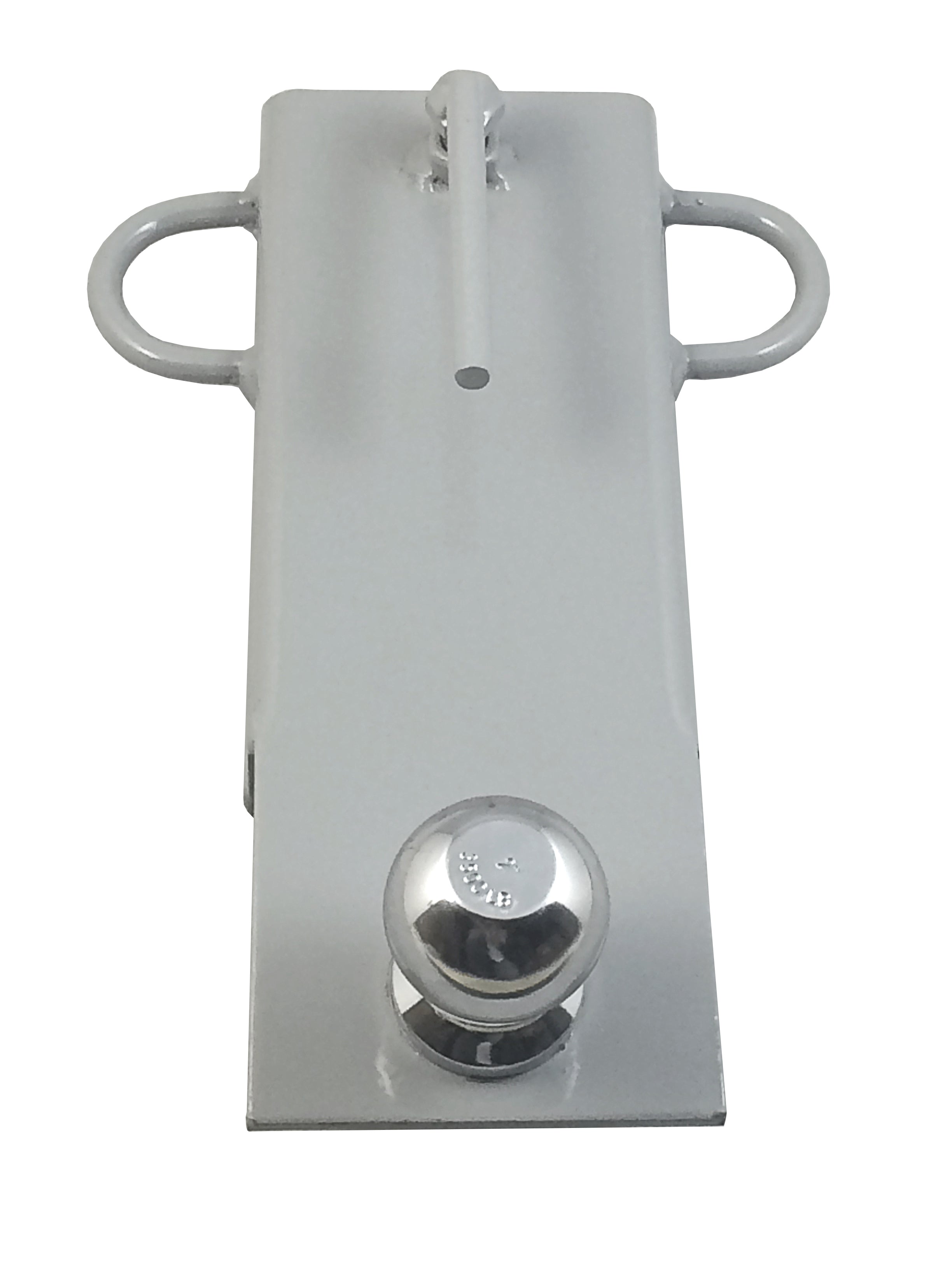 Field Tuff Steel Ball Mount Hitch Adapter FTF-01FBMA with Chain & Strap Loops - Gray for Forklift, Skid Loader, Tractor Forks