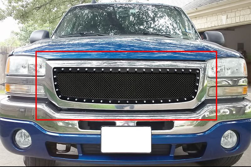 20032006 GMC Sierra 1500 (Not For C3 Model) Logo Covered Main Upper Rivet Grille