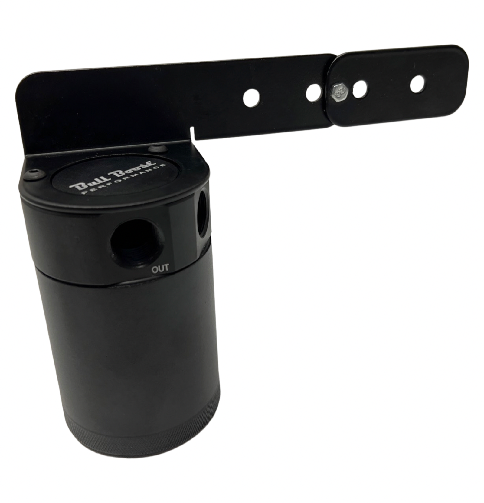 Adjustable Billet Baffled Oil Catch Can Reservoir Tank Racing 2-Port V2 Bracket