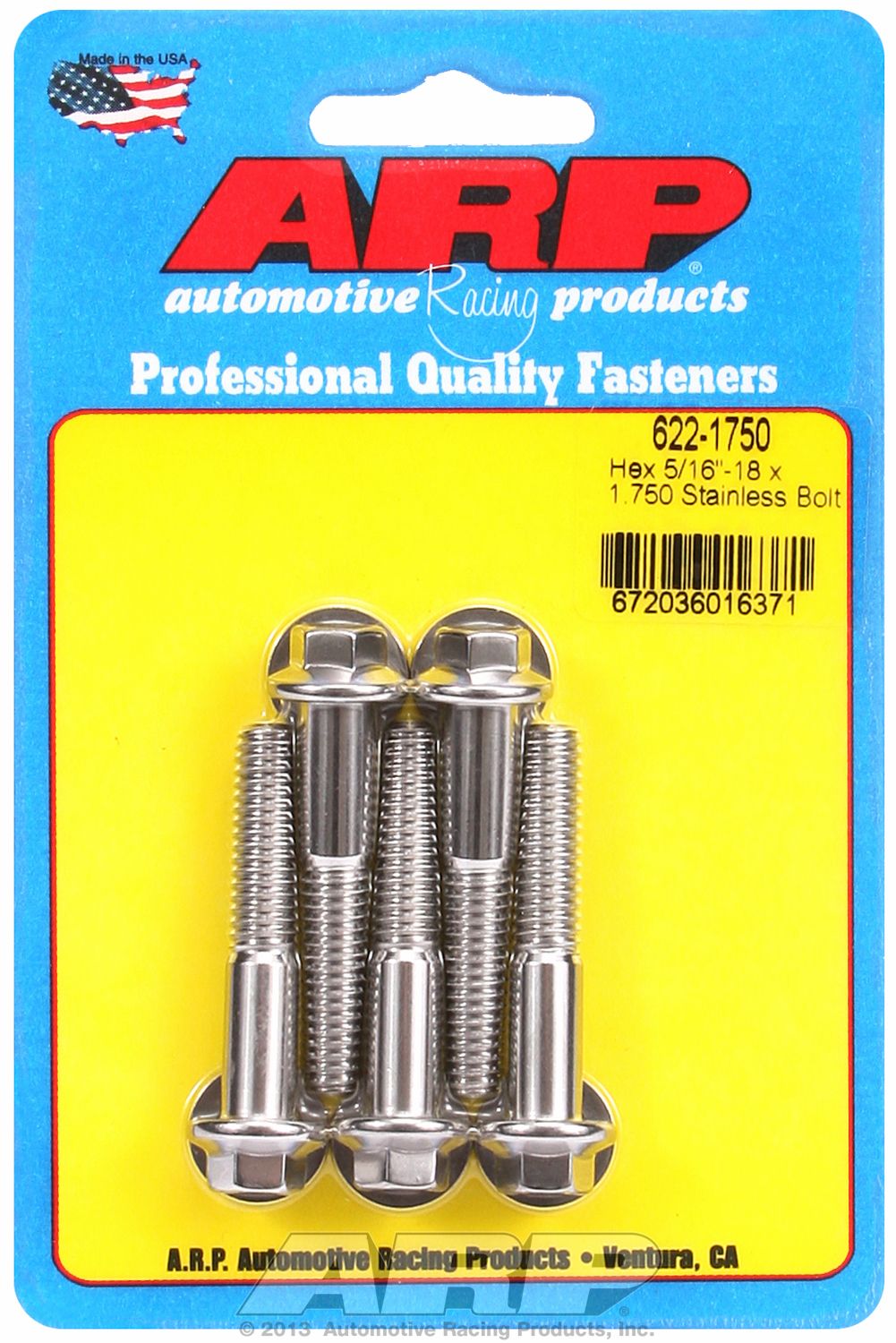 HEX BLT 5/16-18X1.750PK/5