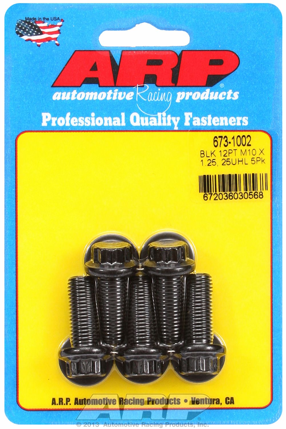 M10 X 1.25 X 25 12Pt Blk