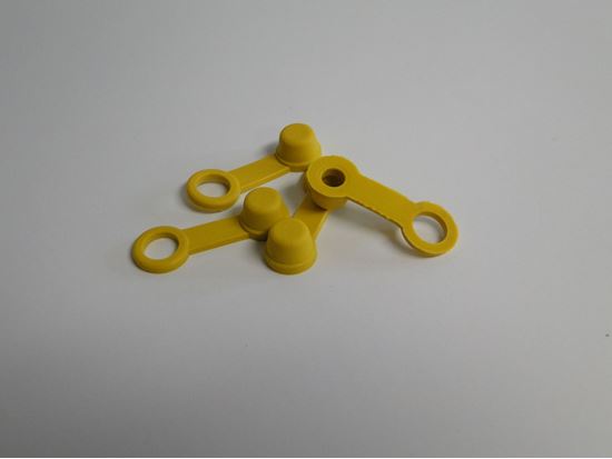 BRAKE BLEEDER CAP  YELLOW  W/ TETHE