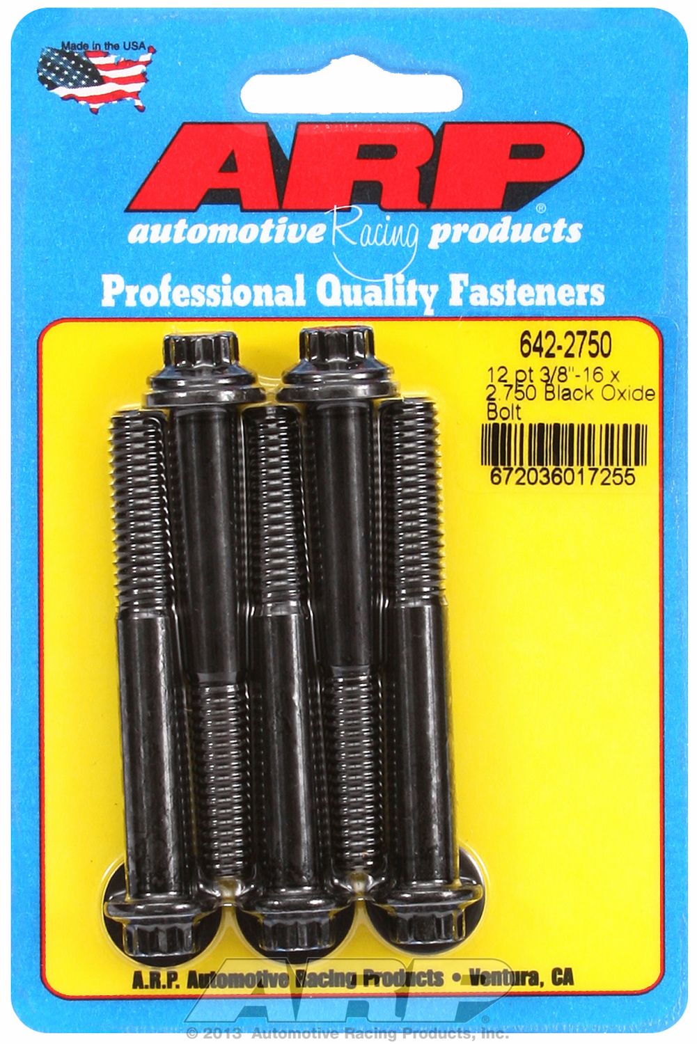 3/8-16 X 2.750 12Pt Blk