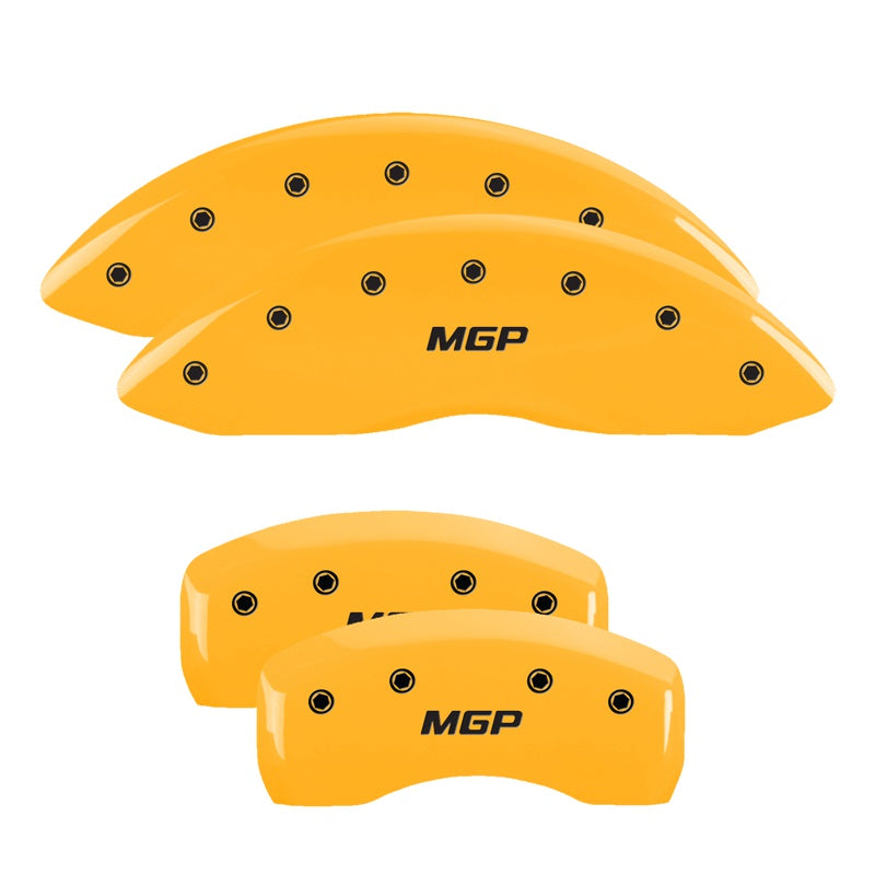 Mgp Caliper Covers 42021Smgpyl Mgp Yellow Powder Coat Finish, Black Characters, Set Of 4