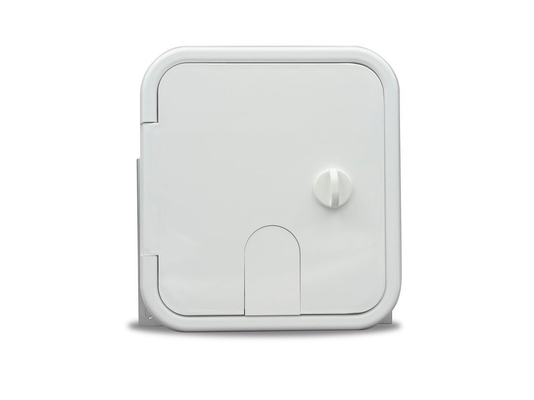 Thetford 94333 Electric Cable Hatch - Small 30/50 Amp, Keyed Entry, Polar White