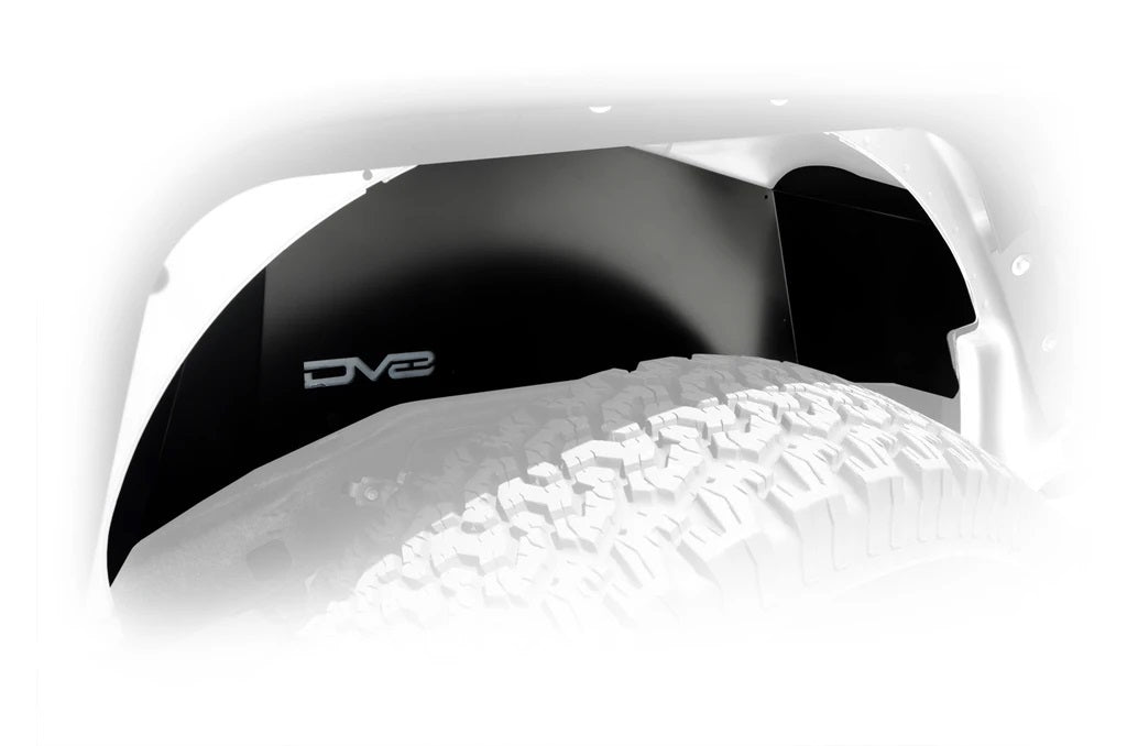 DV8 Offroad INFEND-01RB Inner Fender Liner for 07-18 Wrangler JK, Aluminum, Gloss Black, Rear Wheel Wells