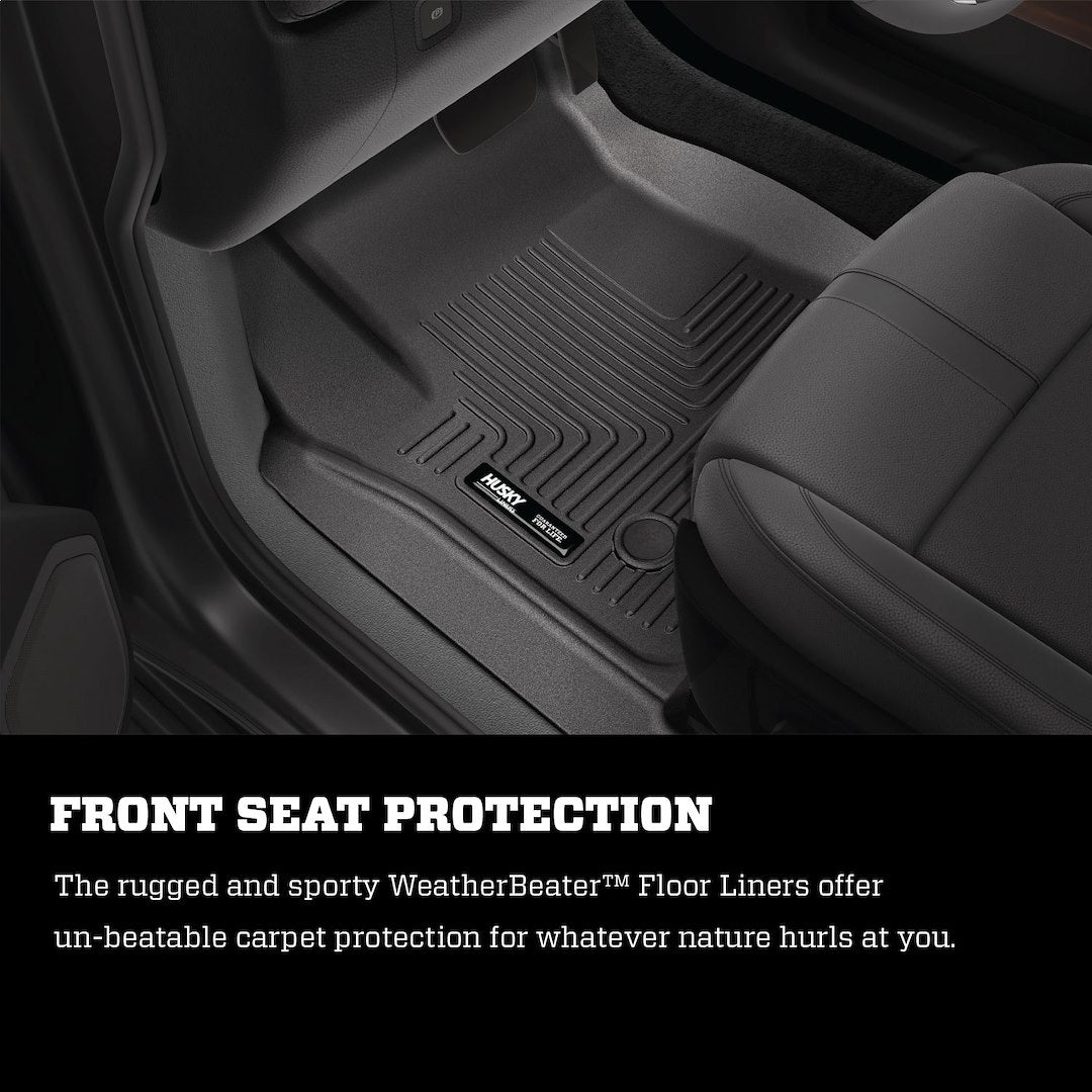 Husky Liners Weatherbeater Floor Mats | Fits 2019-2024 Subaru Forester | Front & 2Nd Row, 3-Pc Black - 95891
