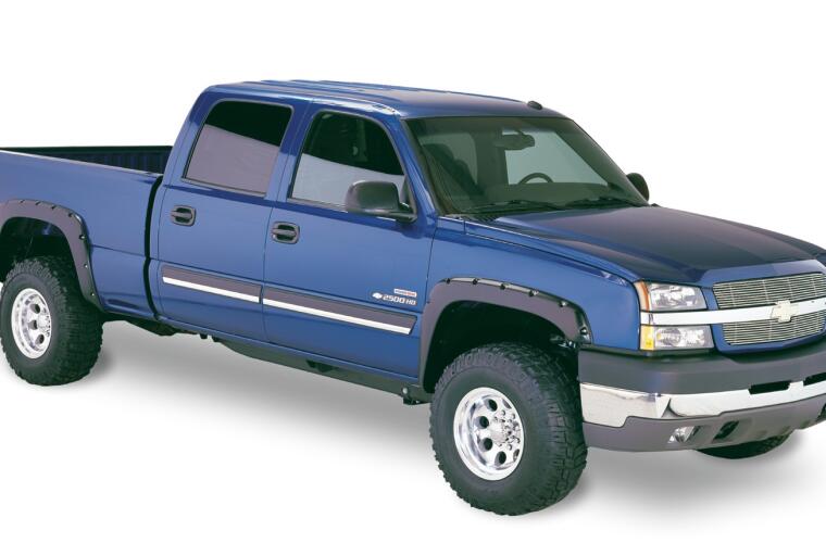 Bushwacker Pocket/Rivet Style Front & Rear Fender Flares | 4-Piece Set, Black, Smooth Finish | 40990-02 | Fits 2021-2022 Chevrolet Colorado Fleetside W/ 5.1' Bed