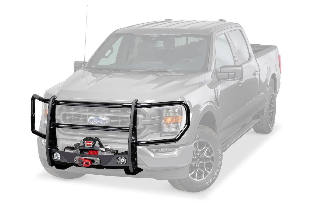 WARN Trans4mer Gen III Grille Guard for 2021 Ford F150, Black, Model 107685, Durable Rubber Construction