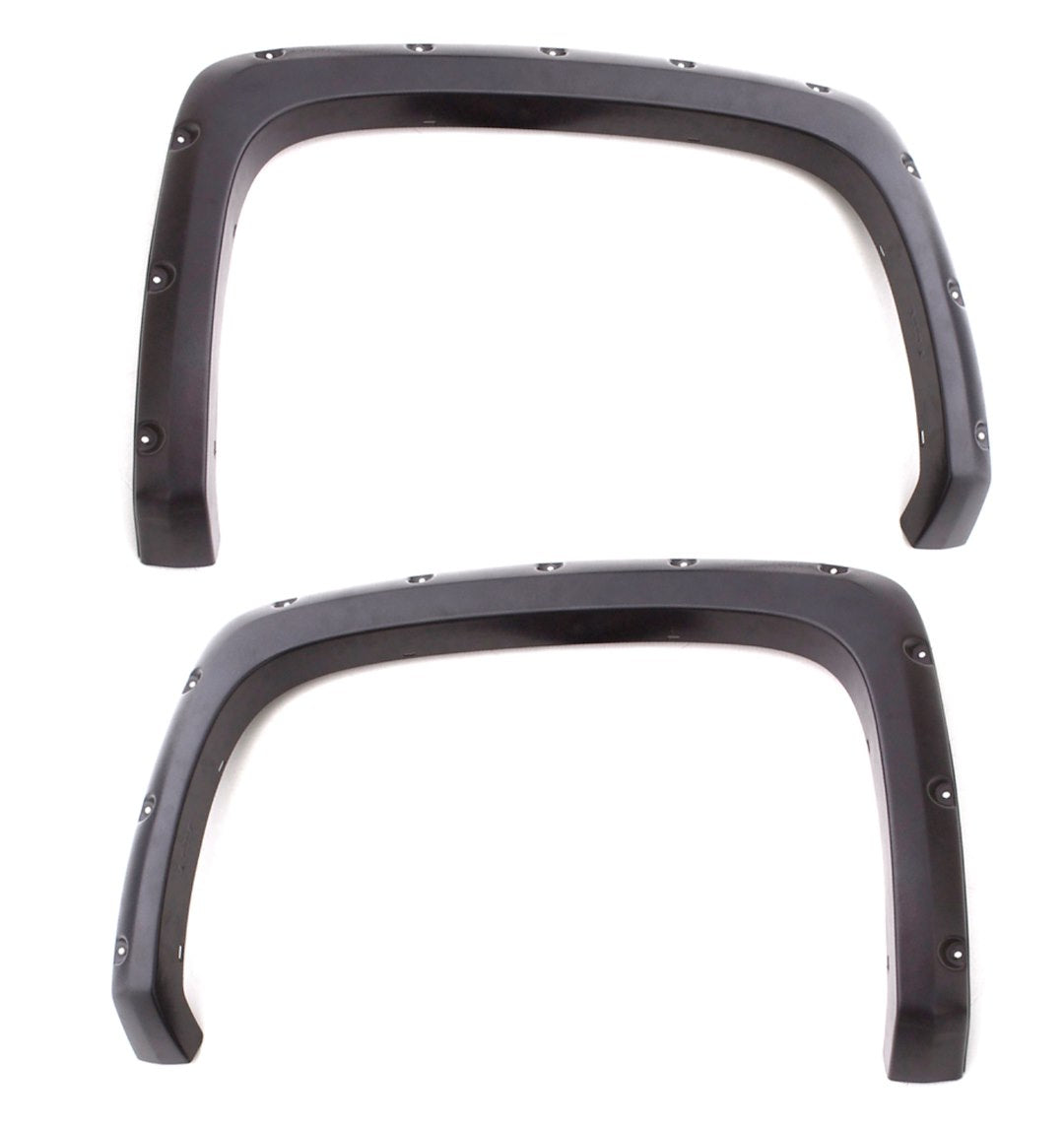 Lund 19-22 Gm Silverado Rx-Rivet Smooth Elite Series Fender Flares W/Black Bolts - Black 2Pc Rear