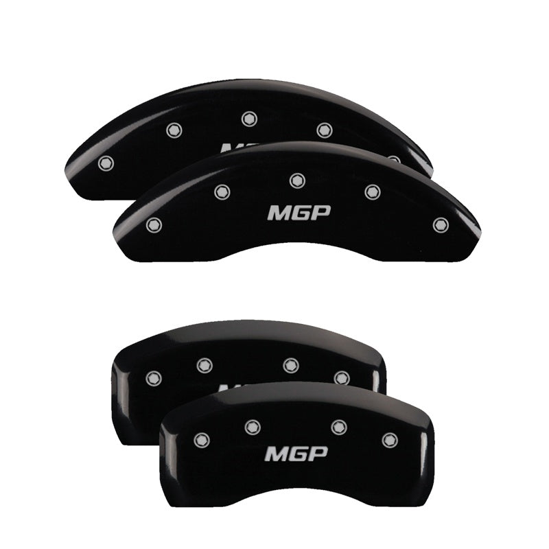 Mgp Caliper Covers 21198Smgpbk Mgp Black Powder Coat Finish, Silver Characters, Set Of 4