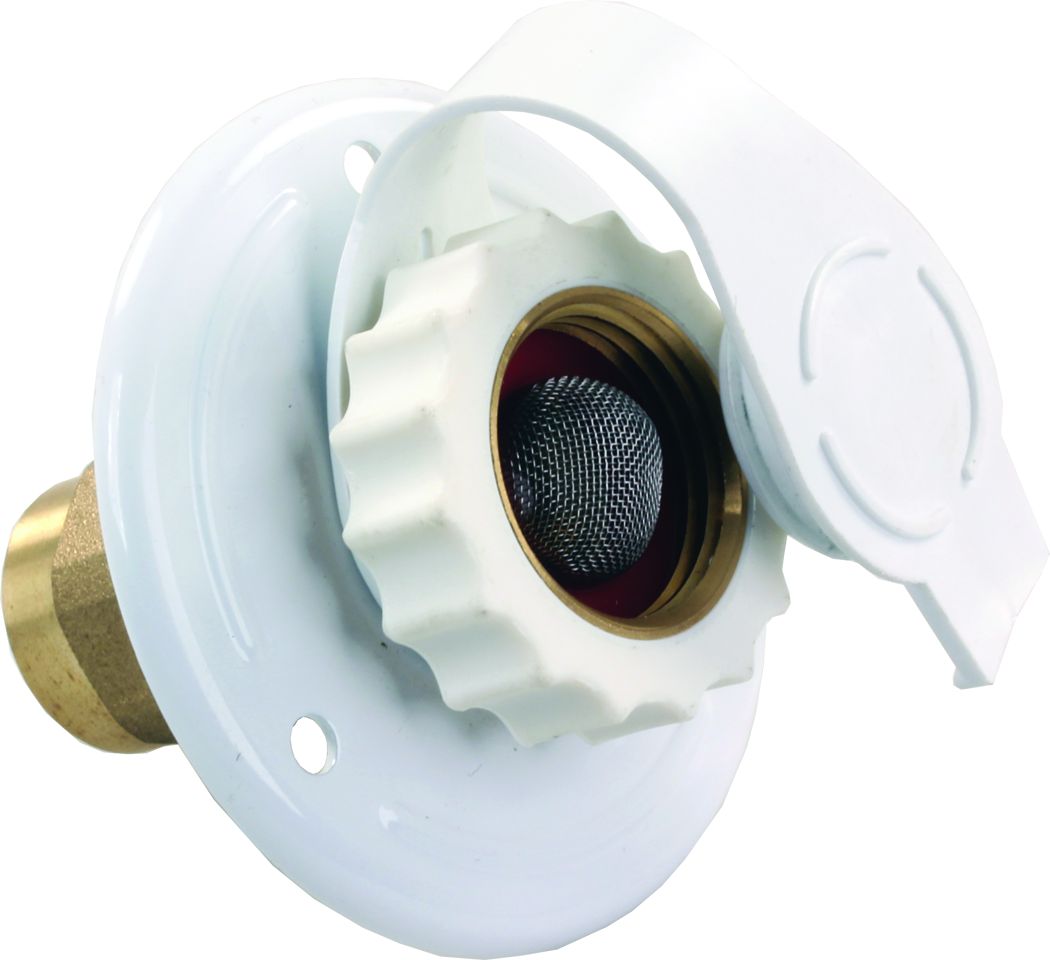 Jr Products 62155 White Aluminum City Water Flange - 1/2 Fpt X 3/4