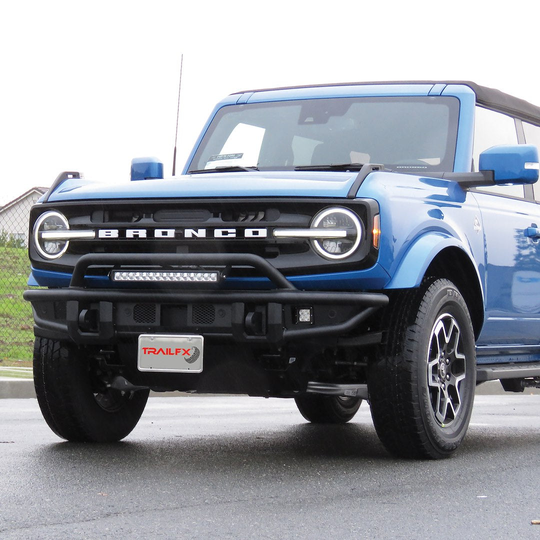 Trailfx Bronco Front Standard Bumper, Alloy Steel, Black, Model BR001T