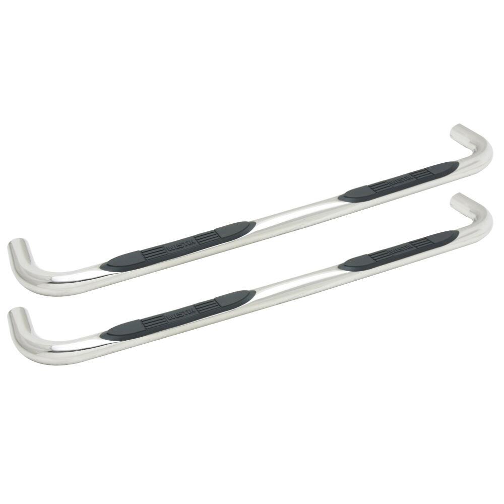 Westin 23-1680 E-Series 3 Round Nerf Bars Fits 1999-2014 Silverado Sierra 1500 1999-2004 2500Ld 2001-2014 2500 3500Hd Extended Cab Polished Pair