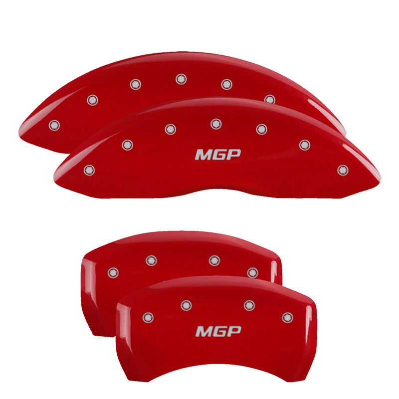 Mgp Caliper Covers 11221Smgprd Mgp Red Powder Coat Finish, Silver Characters, Set Of 4