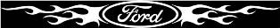 CHROMA Ford Logo Windshield Decal 3703 - White Vinyl with Flames