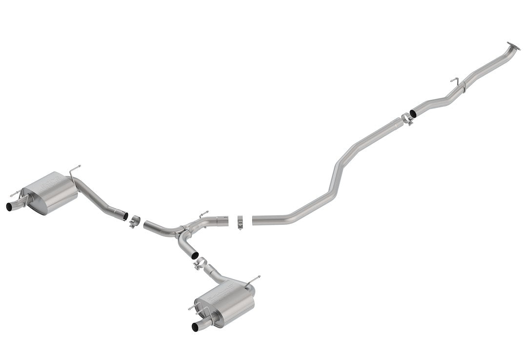 Borla 140786 Cat-Back Performance Exhaust System For 2018-2022 Honda Accord Sport 4 Cyl. T-304 Stainless Steel Dual Split Rear Exit Single 2.25' Exit Each Side Tips Not Included Reuse O.E. Tips