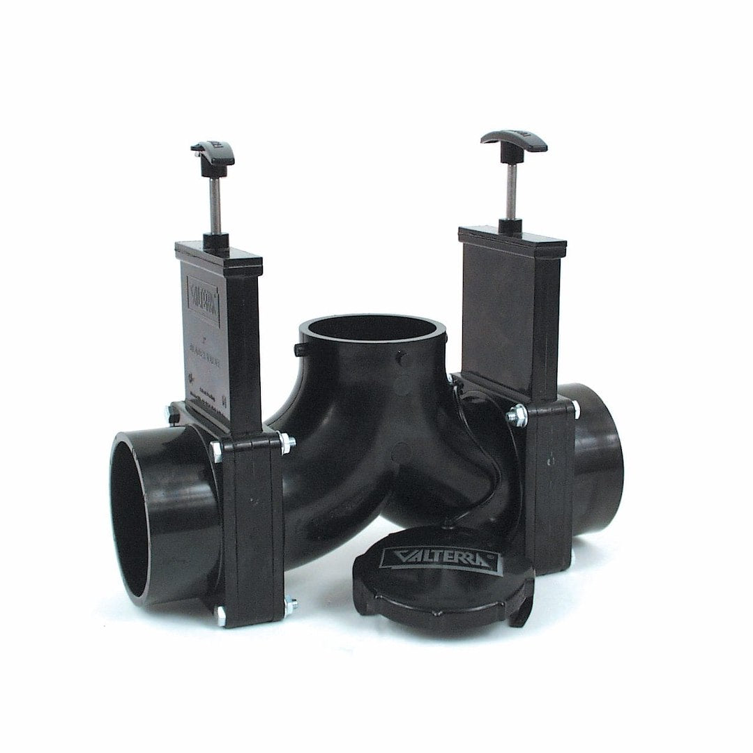 Valterra T84 3 Hub X 3 Hub X 3 Bay With Cap Double Ell Rotating Valve Assembly,Black