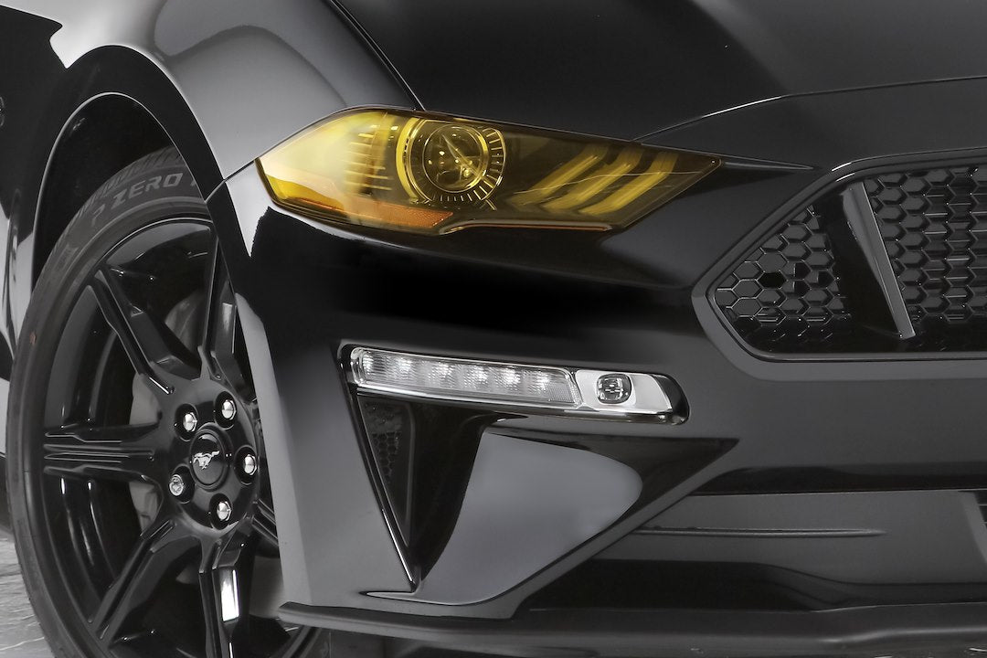 Gt Styling Gt0995Y Transparent Yellow Headlight Cover Fits 2018-2020 Ford Mustang