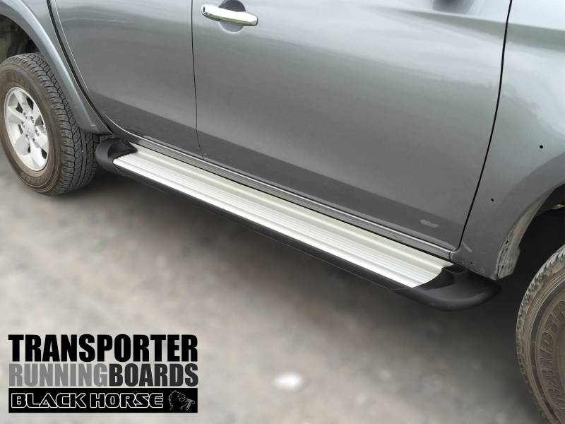 Black Horse Off Road Black Horse Silver Aluminum Transporter Running Boards Compatible With 2005-2022 Toyota Tacoma